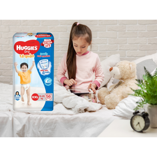 Bỉm - Tã quần Huggies size XXL - 56 miếng (Cho bé 15 - 25kg)